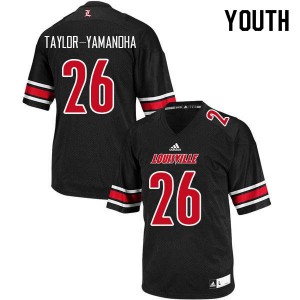 Youth Louisville Cardinals #26 Chris Taylor-Yamanoha Black College Jersey 657044-364