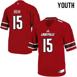 Youth University of Louisville #15 Clay Bolin Red NCAA Jerseys 366557-891