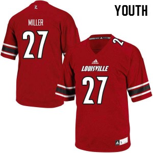 Youth Louisville Cardinals #27 Collin Miller Red Football Jerseys 121433-142