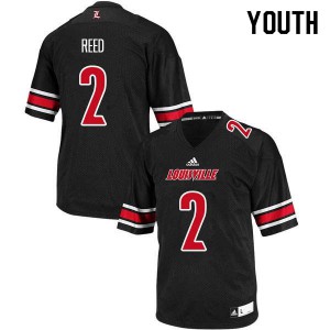 Youth Louisville Cardinals #2 Corey Reed Black Embroidery Jersey 857640-949