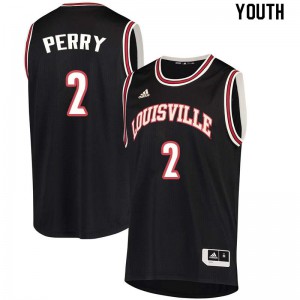Youth University of Louisville #2 Darius Perry Black University Jersey 446863-686