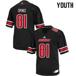 Youth Louisville Cardinals #81 Emonee Spence Black Embroidery Jersey 307937-989