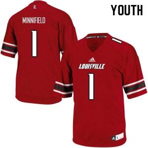 Youth Louisville #1 Frank Minnifield Red Official Jersey 120690-574