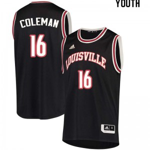 Youth University of Louisville #16 Jack Coleman Black Alumni Jerseys 410832-372