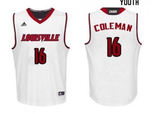 Youth University of Louisville #16 Jack Coleman White Basketball Jerseys 936088-346