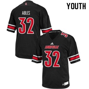 Youth University of Louisville #32 Jacob Ables Black Embroidery Jersey 154259-139