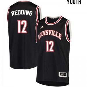 Youth University of Louisville #12 Jacob Redding Black High School Jersey 816225-891