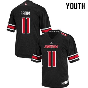 Youth Cardinals #11 Jeff Brohm Black Official Jersey 409509-115