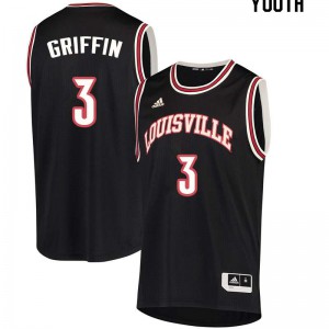 Youth University of Louisville #3 Jo Griffin Black University Jerseys 135368-412