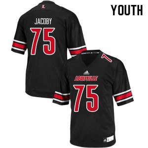 Youth University of Louisville #75 Joe Jacoby Black Football Jersey 438791-422