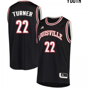 Youth Louisville Cardinals #22 John Turner Black Embroidery Jersey 722556-189