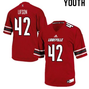 Youth Cardinals #42 Josh Lifson Red Official Jerseys 412588-423