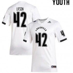 Youth University of Louisville #42 Josh Lifson White NCAA Jerseys 293262-674