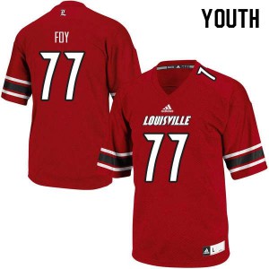 Youth Louisville #77 Linwood Foy Red Football Jersey 125812-228