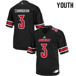 Youth Louisville Cardinals #3 Malik Cunningham Black College Jersey 238687-408