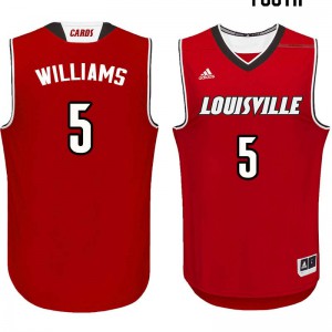 Youth University of Louisville #5 Malik Williams Red Basketball Jersey 980097-664