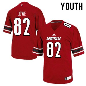 Youth University of Louisville #82 Micah Lowe Red Football Jersey 143766-926