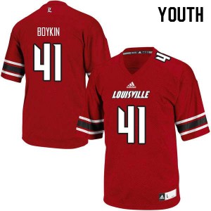 Youth Louisville #41 Michael Boykin Red College Jerseys 764530-203