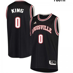 Youth Louisville #0 V.J. King Black Official Jerseys 422551-725