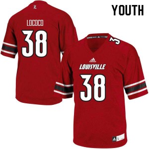 Youth University of Louisville #38 Vince Lococo Red Football Jersey 182295-577